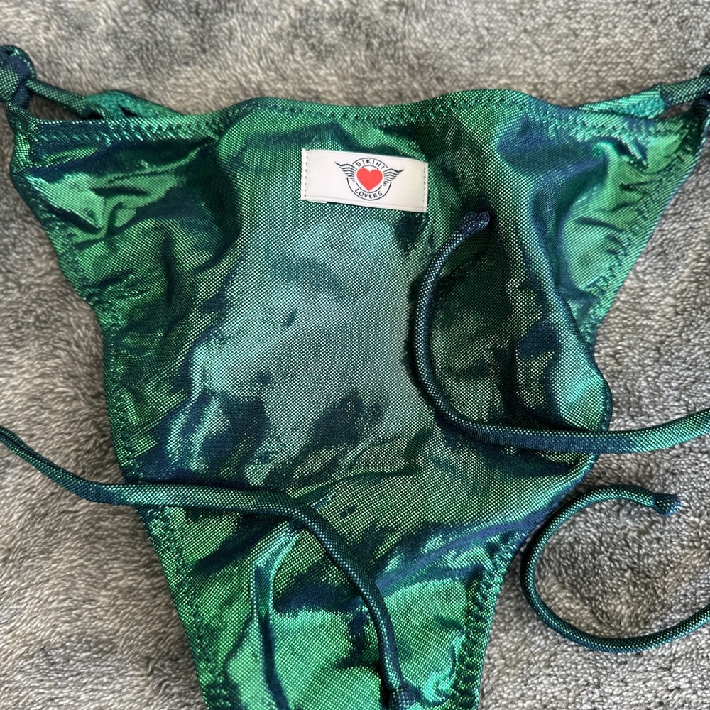 Bikini Lovers Bikini Metallic Green Made In Italy Medium - Picture 10 of 11